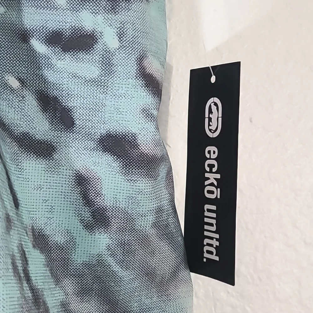 *NWT* ECKO UNLTD. Mint Green, Black, White Swim Trunks w/Logo, size Medium
